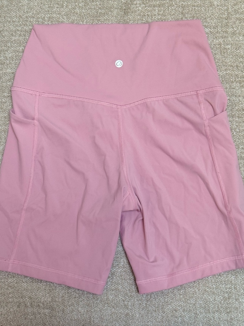 CRZ Yoga Pink Biker Shorts XS High Waisted Pocket Athletic
